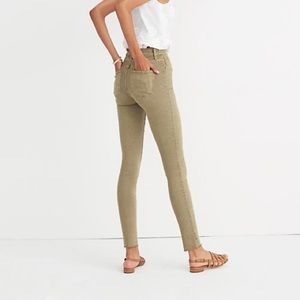 Madewell army green skinny pants